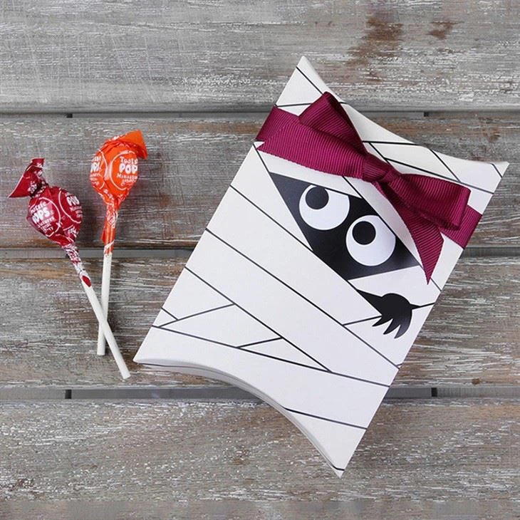 Halloween Themed Paper Bag Candy Pillow Box